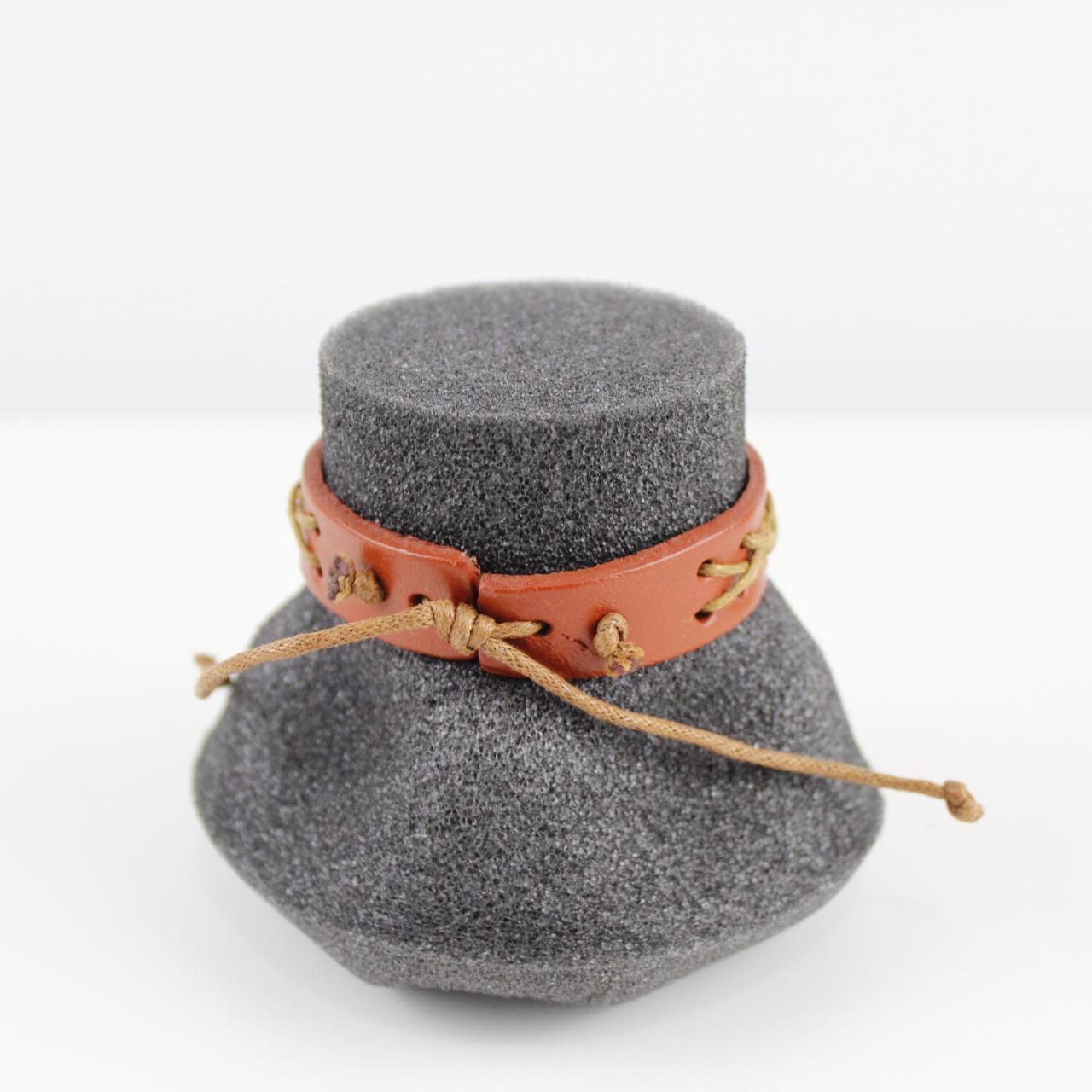 Woven Leather Bracelet - Adjustable - Two-Tone - Boho Chic