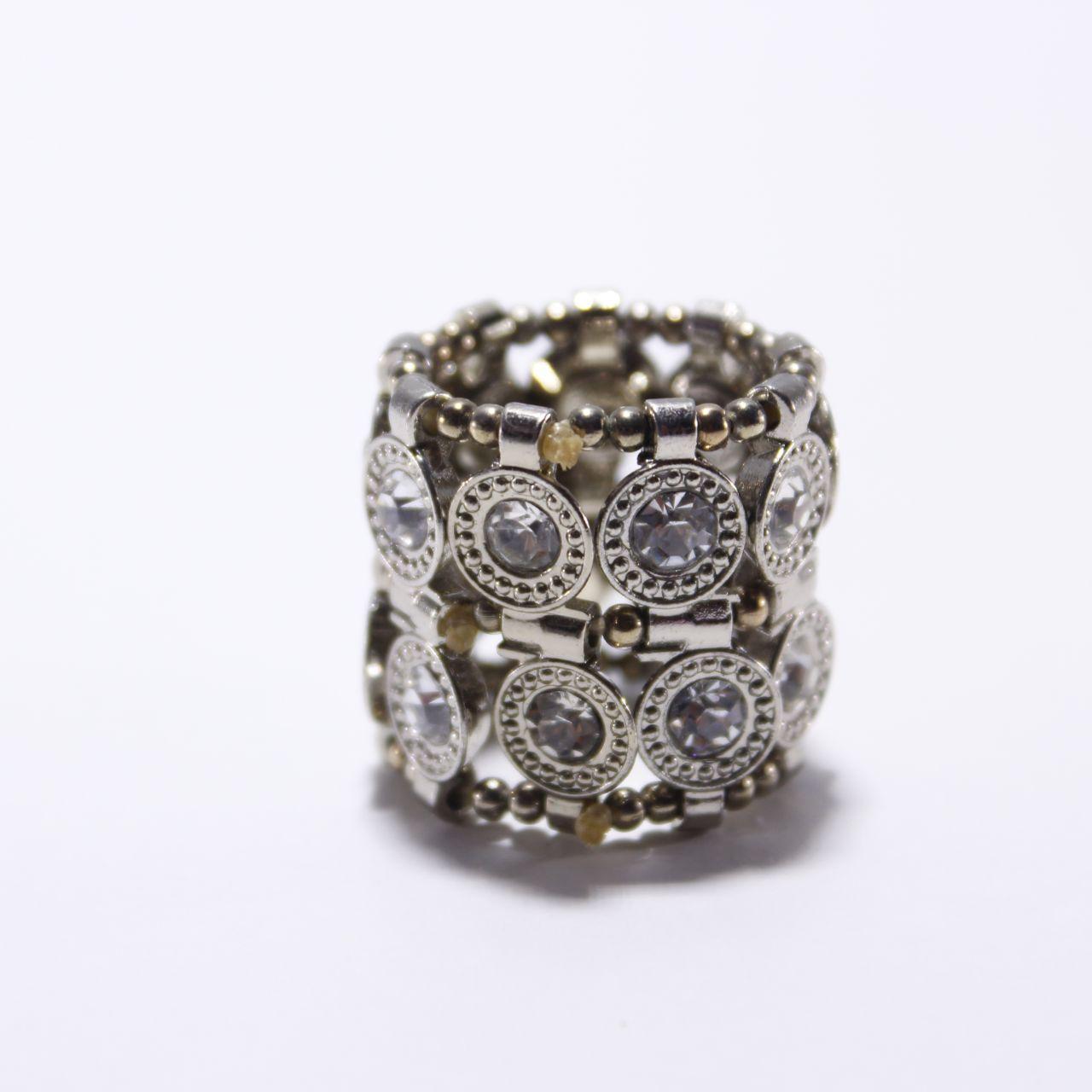 Wide Stretch Band Ring Pave Rhinestone Clear Expandable