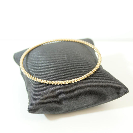 Gold Tone Textured Bangle Bracelet Thin Stackable Minimalist