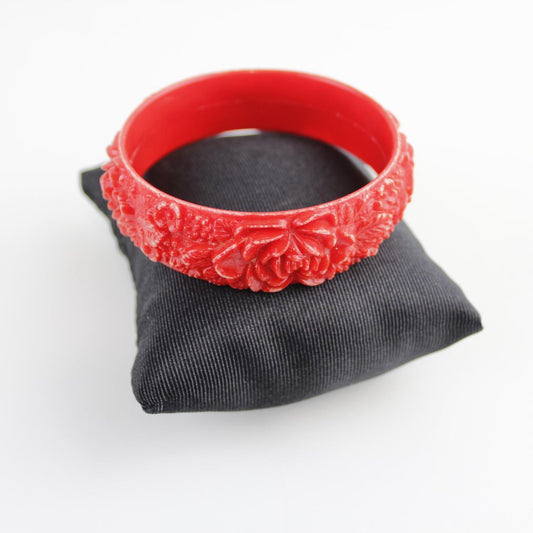 Vintage Red Celluloid Japanese Bangle  Good pre-loved condit