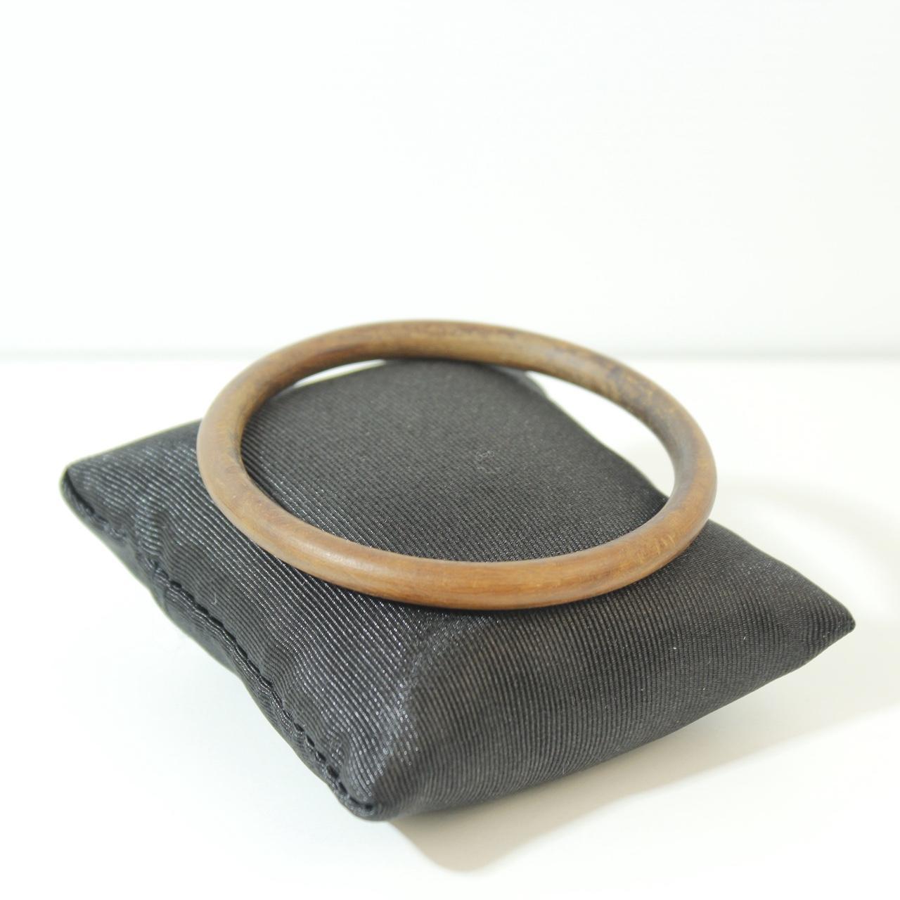 Natural Wood Bangle Bracelet Solid Brown Handcrafted Boho Ethnic Minimalist