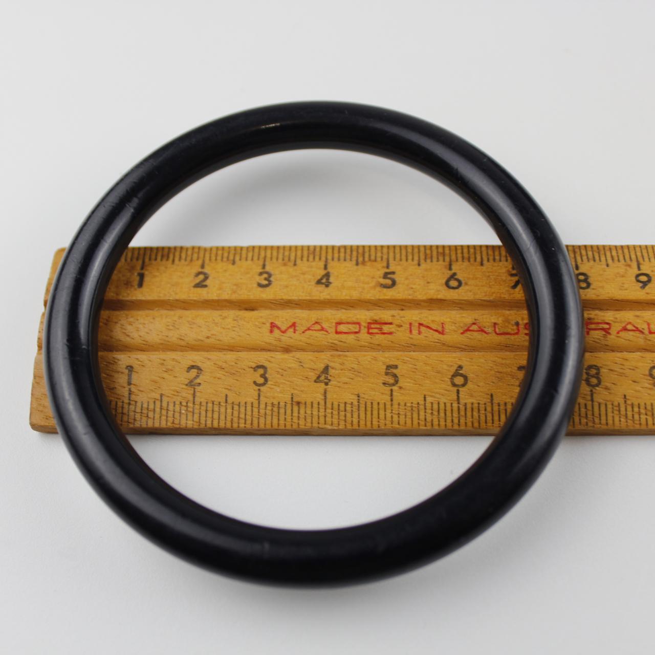 Statement Black Bangle Bracelet Band Minimalist Jewelry  Goo