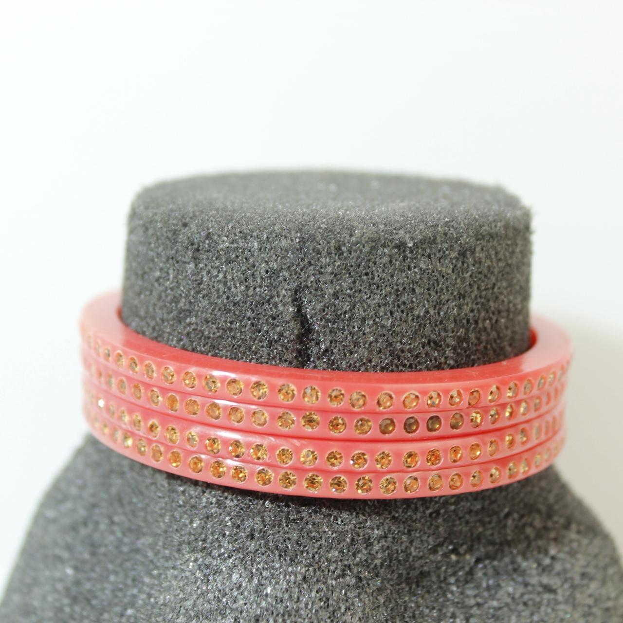 Kids Red Resin Bangle Bracelets Gold Glitter Inlay Textured Sparkle Stacking