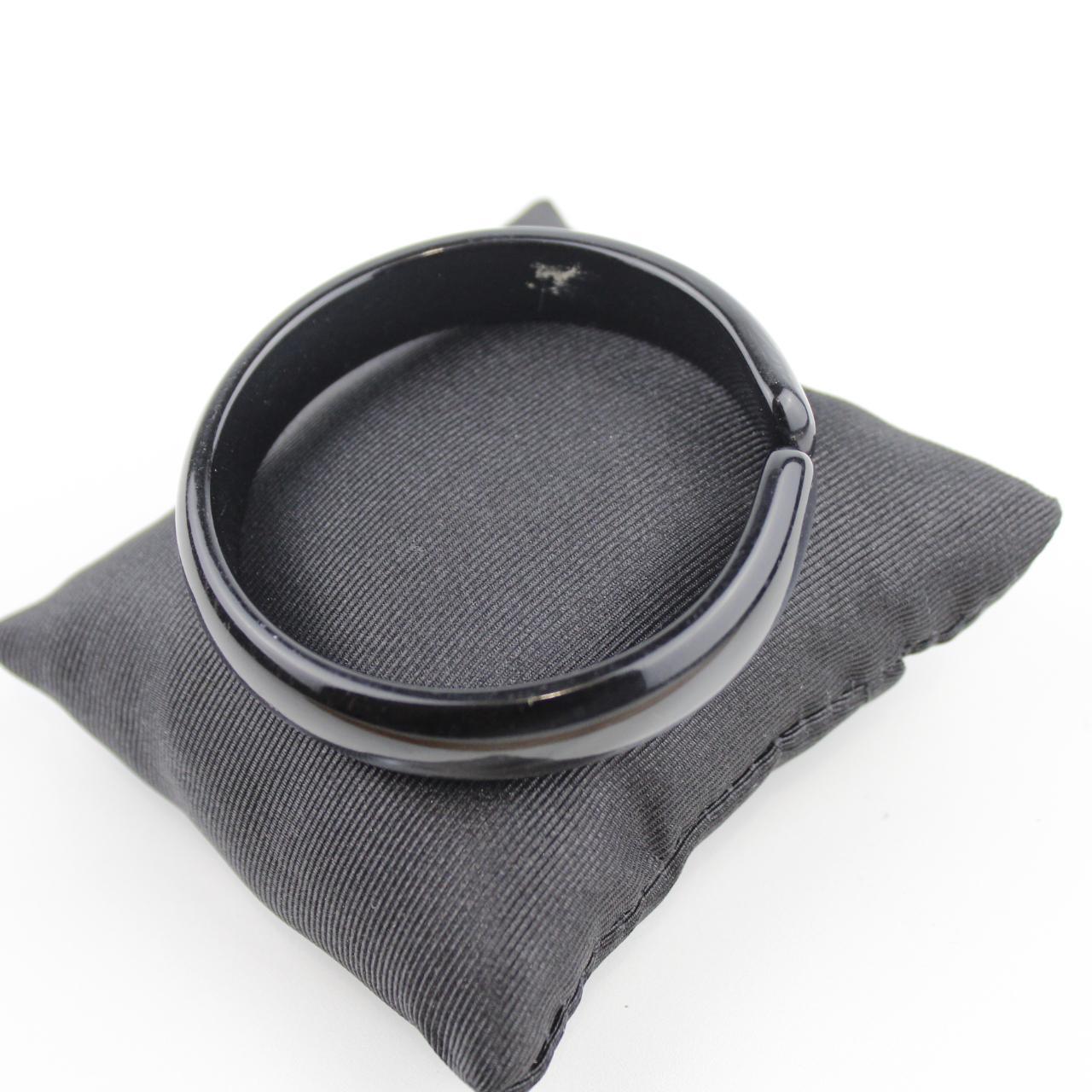Black Glossy Bangle Bracelet Adjustable Gap Minimalist Jewel
