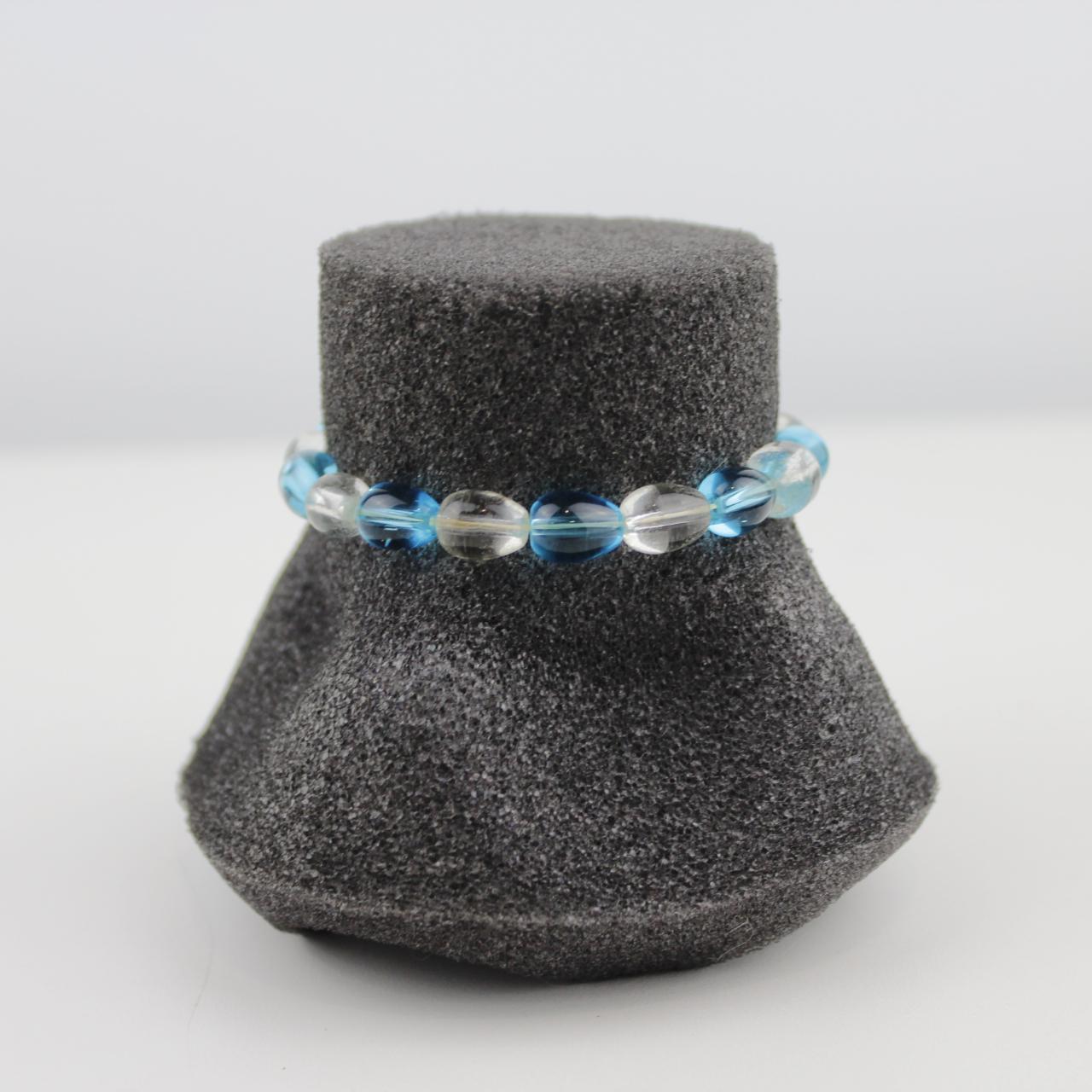 Stretch Blue Clear Crystal Bracelet Bead Jewelry Fashion Acc
