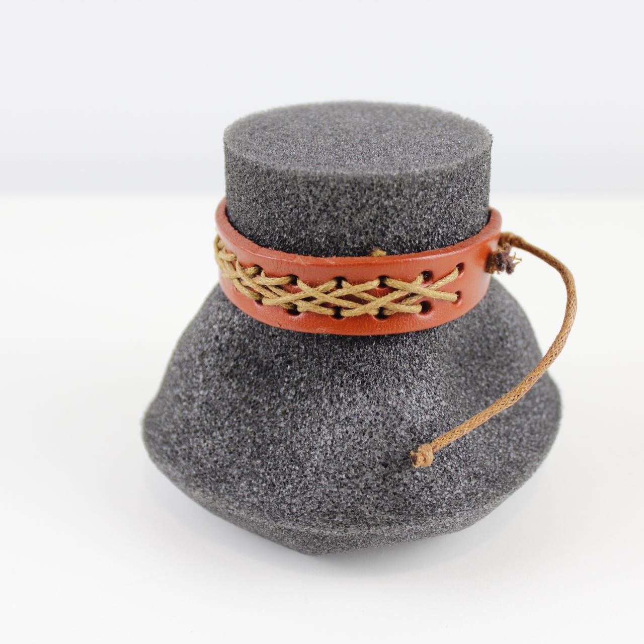 Woven Leather Bracelet - Adjustable - Two-Tone - Boho Chic