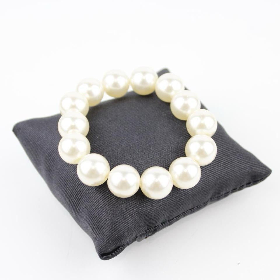 Classic Faux Pearl Bracelet Creamy White Stretch Jewelry Elegant Handmade