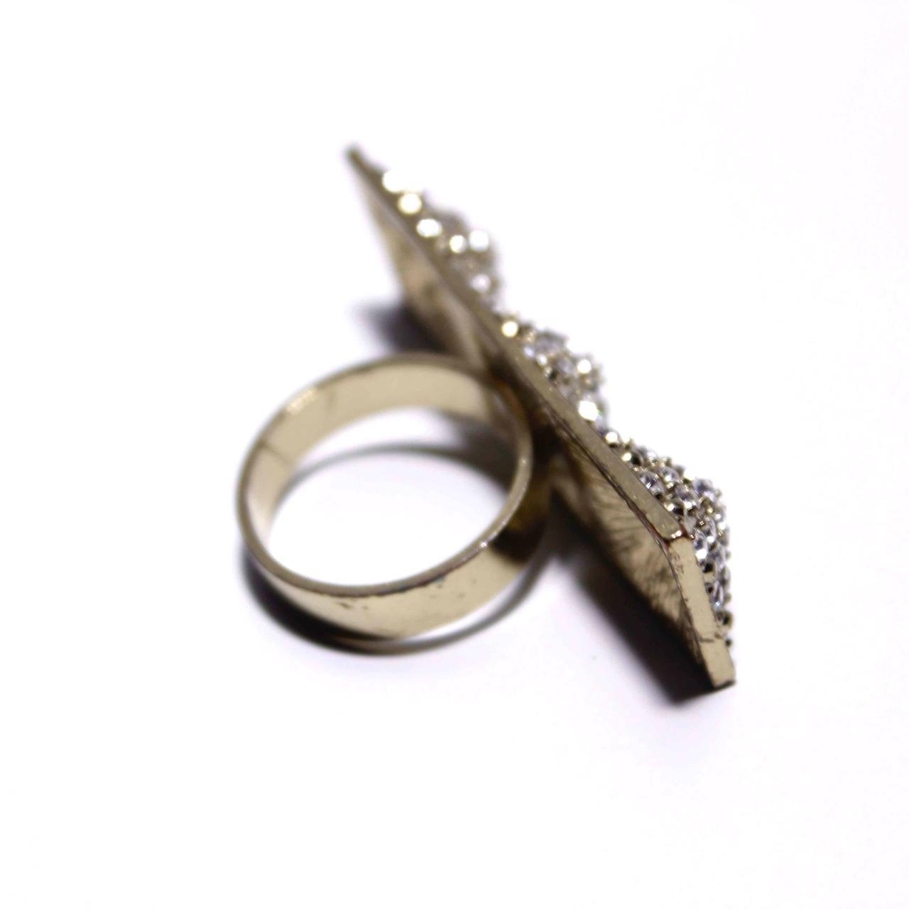 Gold Tone Full Finger Ring Rhinestone Jewellery Fashion