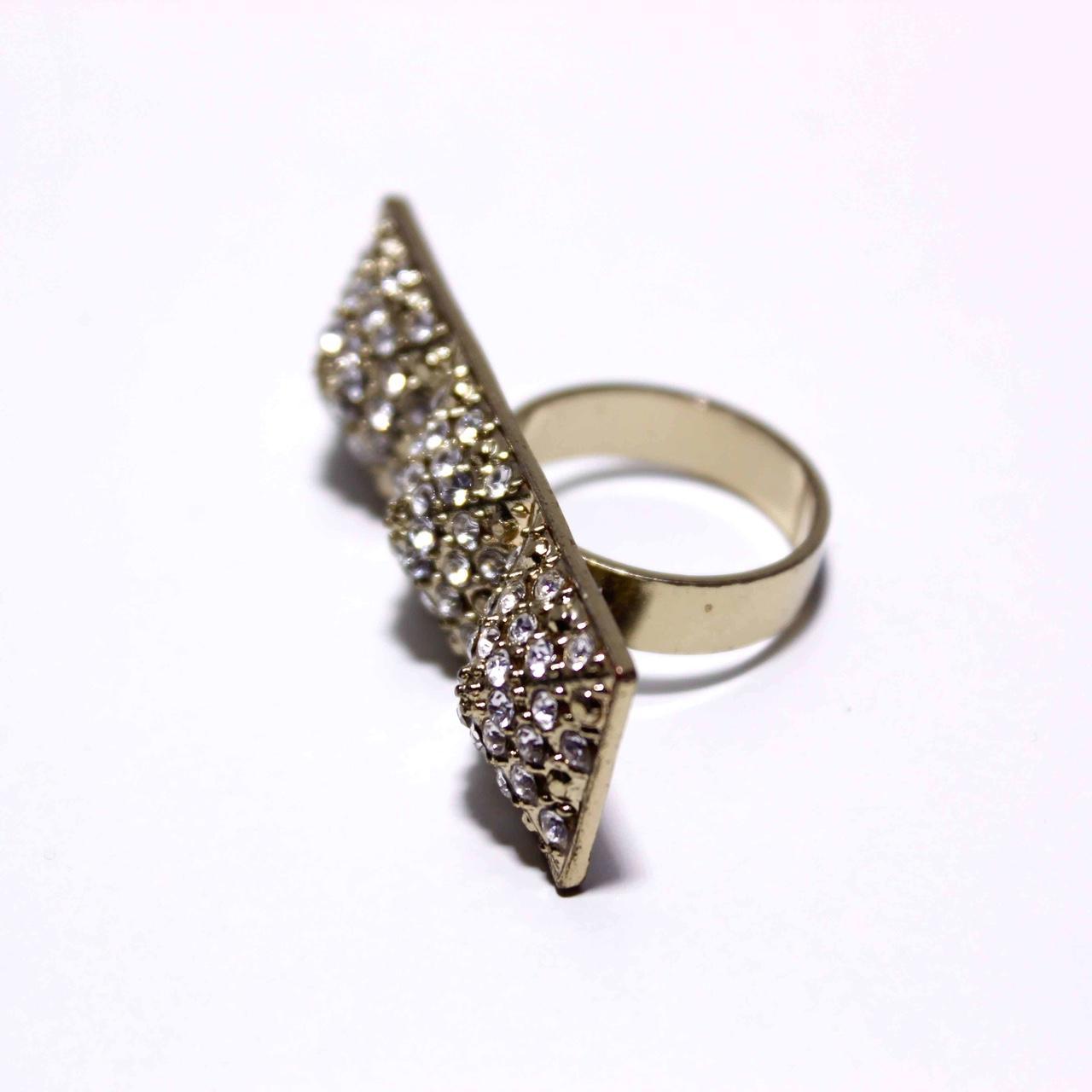 Gold Tone Full Finger Ring Rhinestone Jewellery Fashion