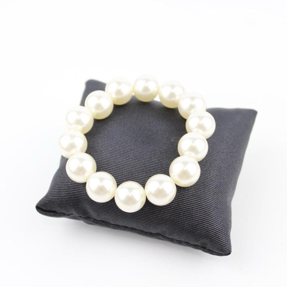 Classic Faux Pearl Bracelet Creamy White Stretch Jewelry Elegant Handmade