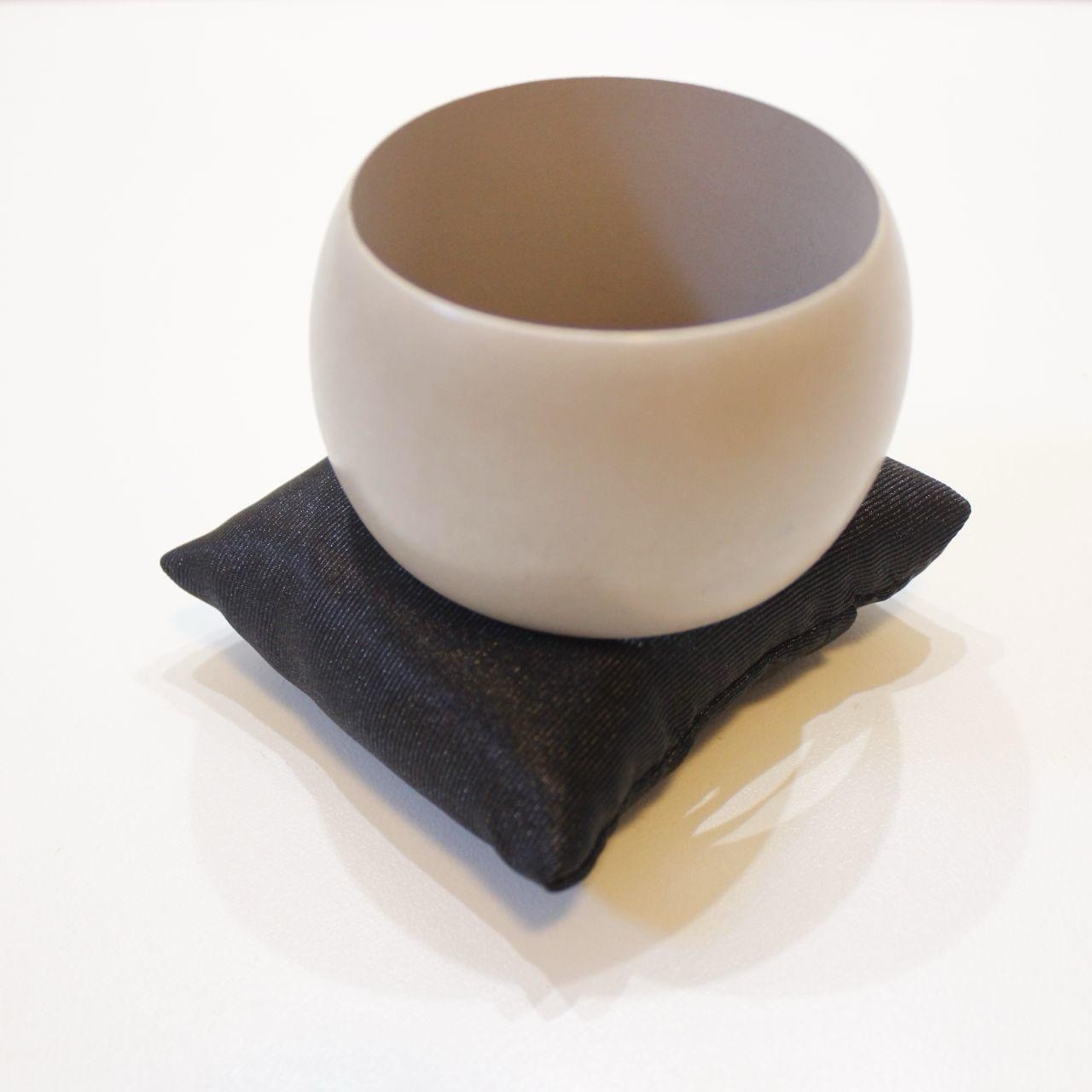 Wide Solid Bangle Bracelet Beige Neutral Tone Chunky Statement Cuff Modern