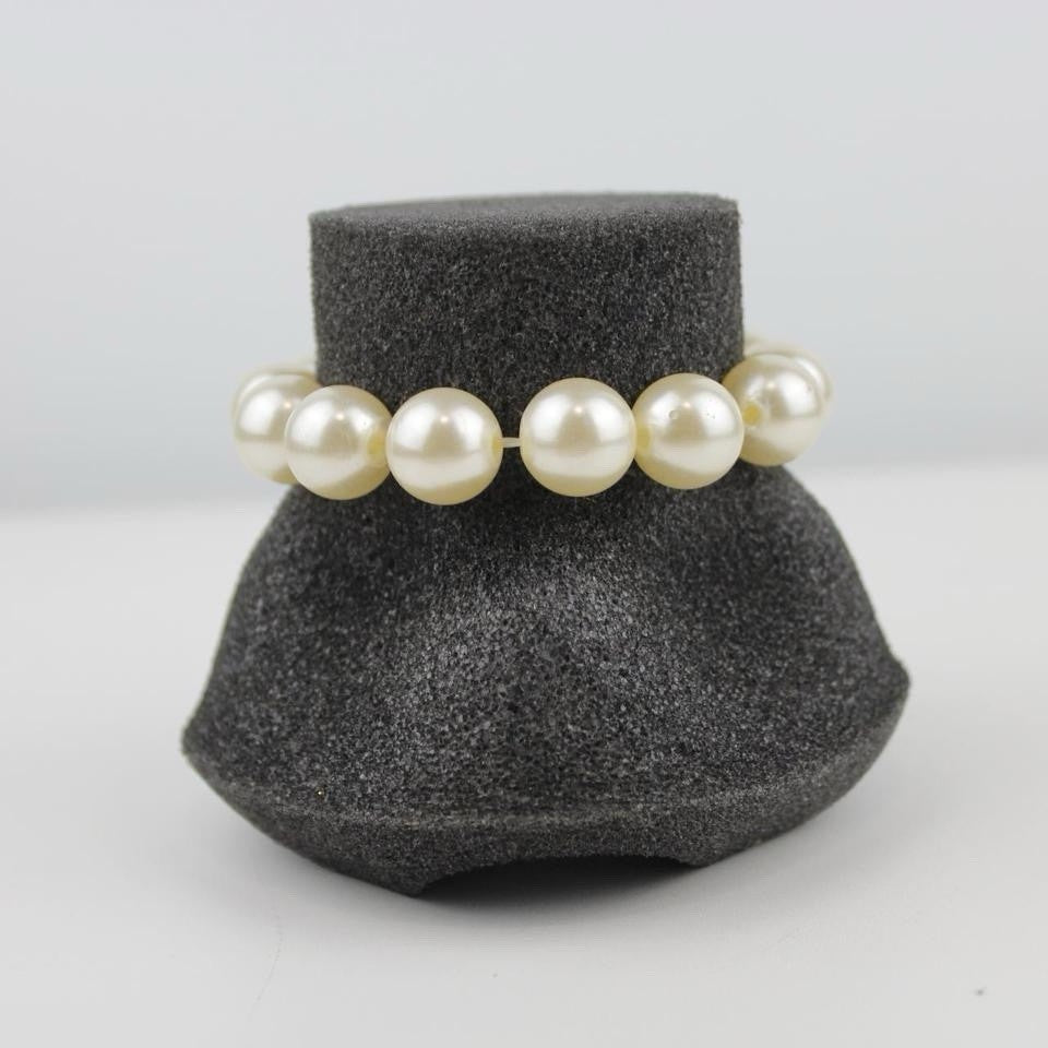 Classic Faux Pearl Bracelet Creamy White Stretch Jewelry Elegant Handmade