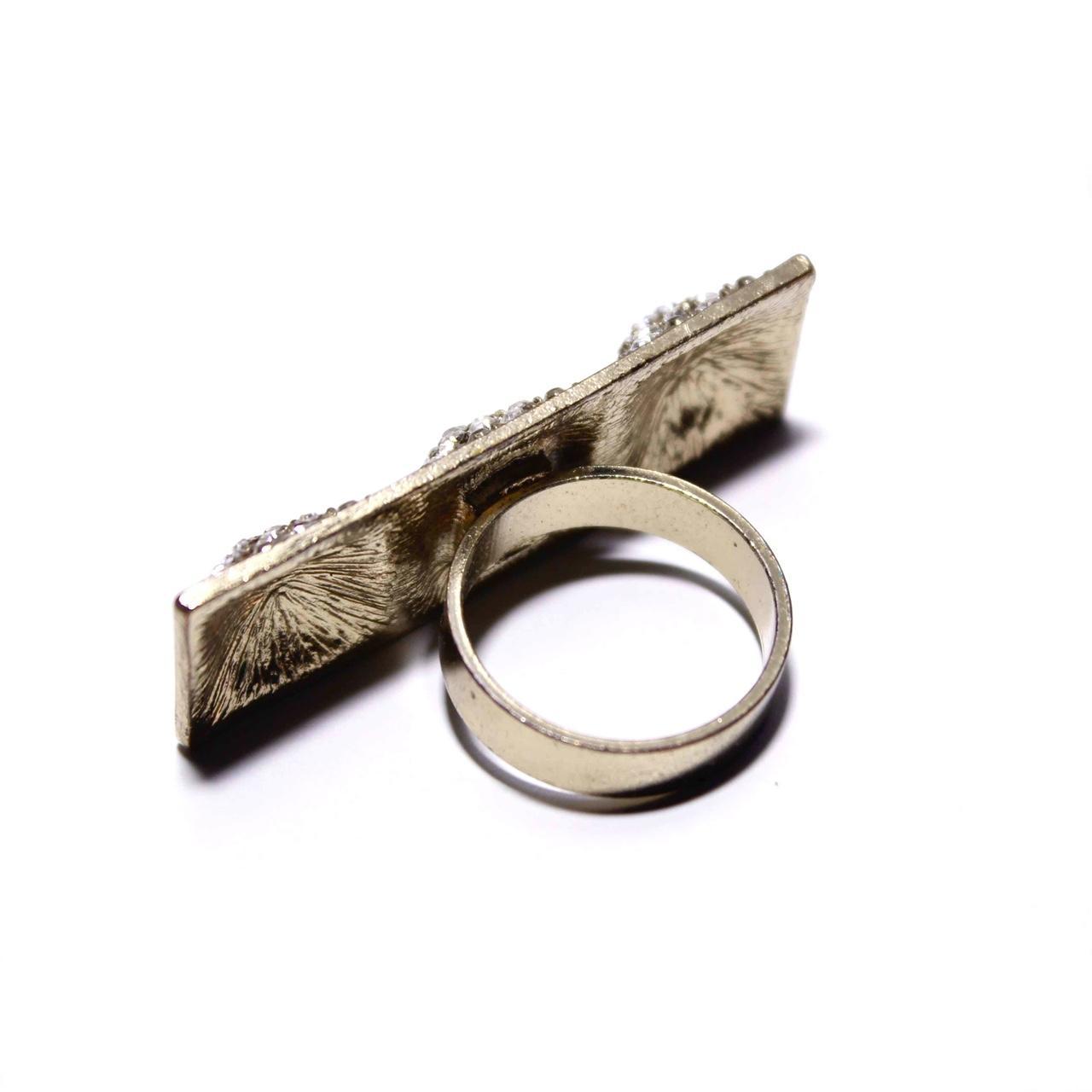 Gold Tone Full Finger Ring Rhinestone Jewellery Fashion