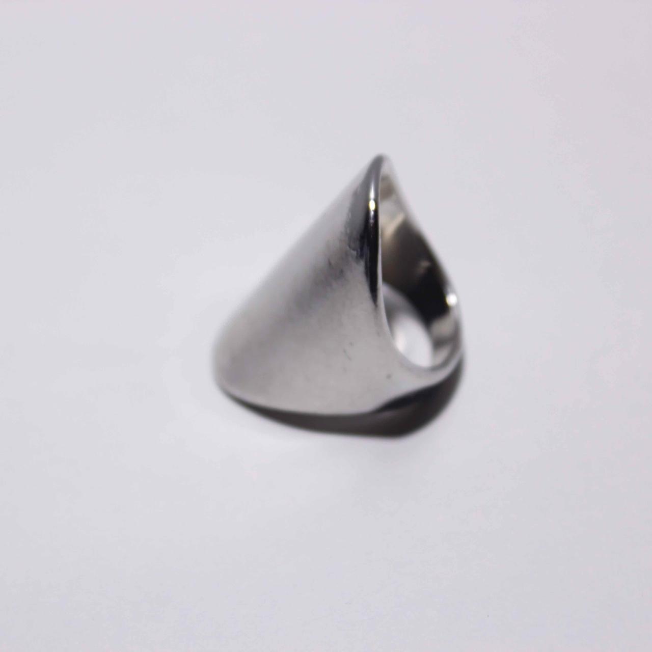 Modernist Silver Tone Sculptural Abstract Statement Ring