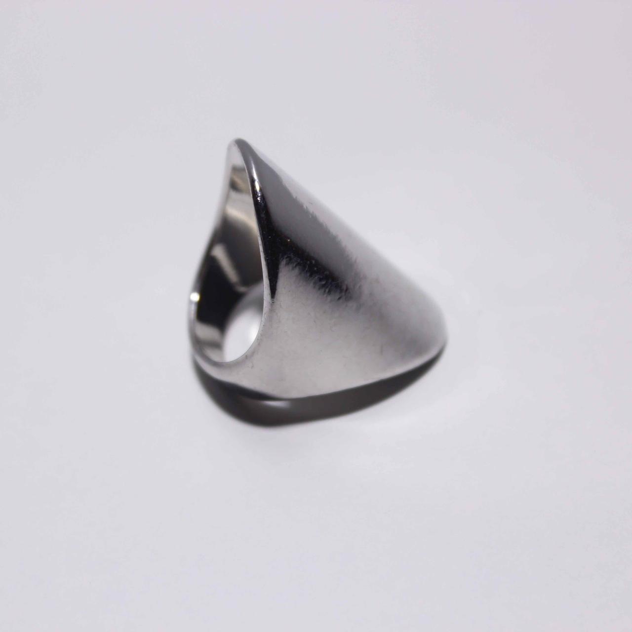 Modernist Silver Tone Sculptural Abstract Statement Ring