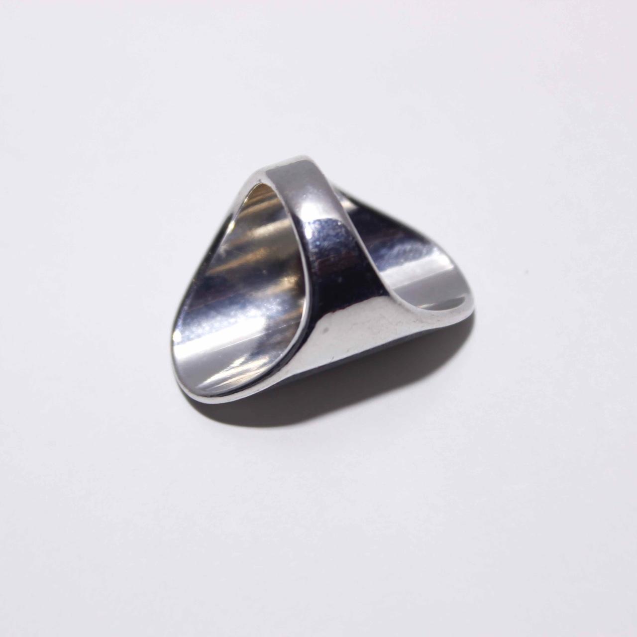 Modernist Silver Tone Sculptural Abstract Statement Ring