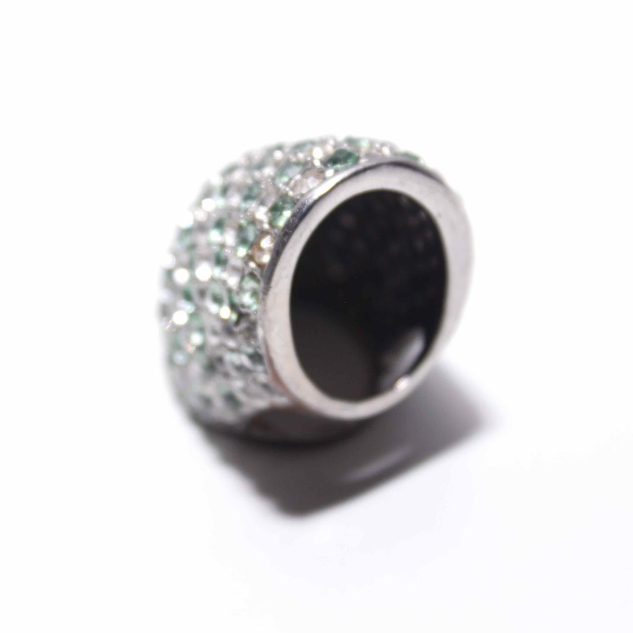 Statement Dome Ring Green Clear Rhinestone Wide Shield Cocktail
