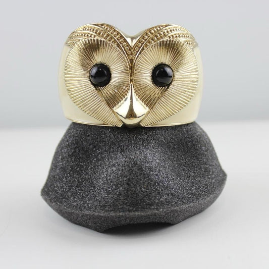 Chunky Gold Tone Owl Bracelet Wide Cuff Bangle Retro Statement Jewelry  Good pr