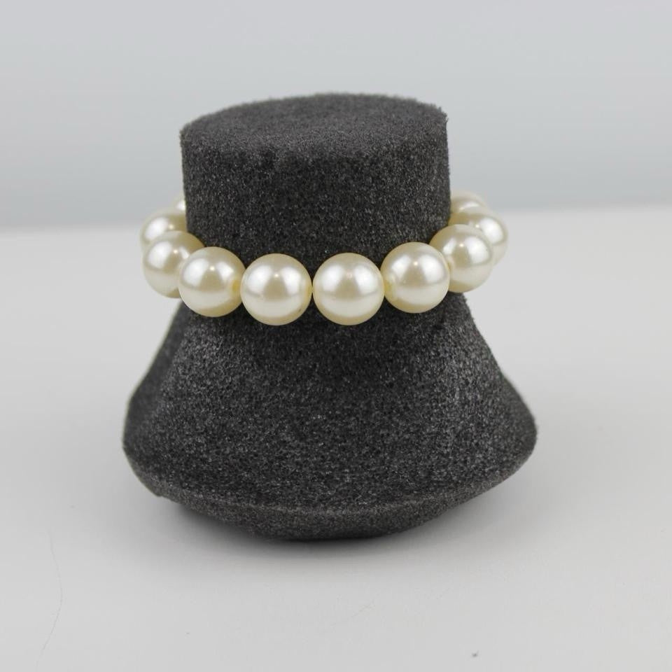 Classic Faux Pearl Bracelet Creamy White Stretch Jewelry Elegant Handmade