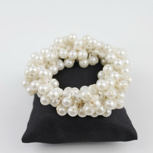 Stretch Pearl Bracelet White Multi Strand Woven Jewelry Elegant Fashion Gift