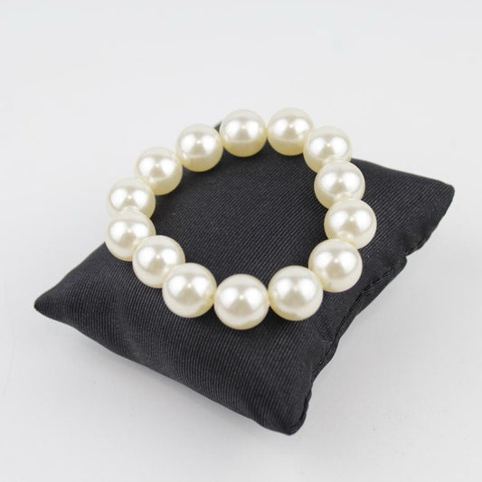 Classic Faux Pearl Bracelet Creamy White Stretch Jewelry Elegant Handmade