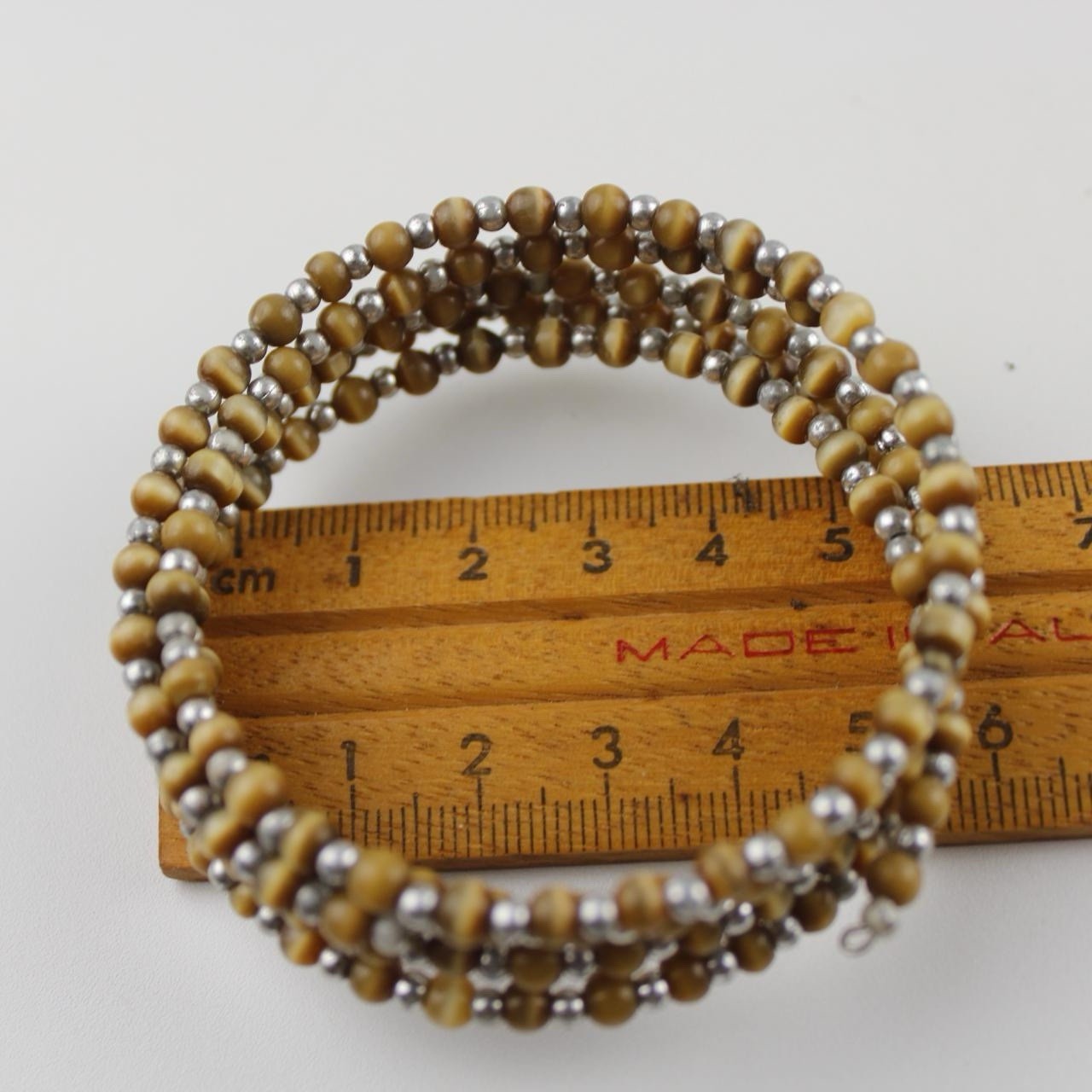 Brown Seed Bead Bracelet Silver Accent Wrap Bracelet Fashion Jewelry